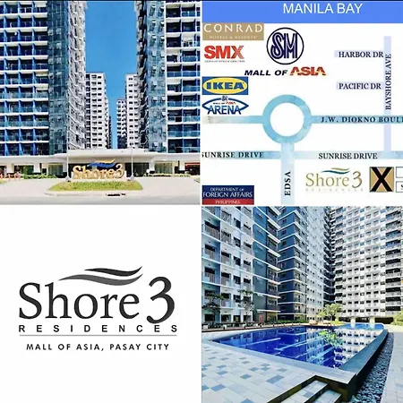 Near Moa Manila Bay Airport Via Naiax Balcony Netflix Wifi Shore#3 Residences